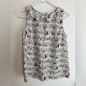 Modcloth Whimsical Cat Top